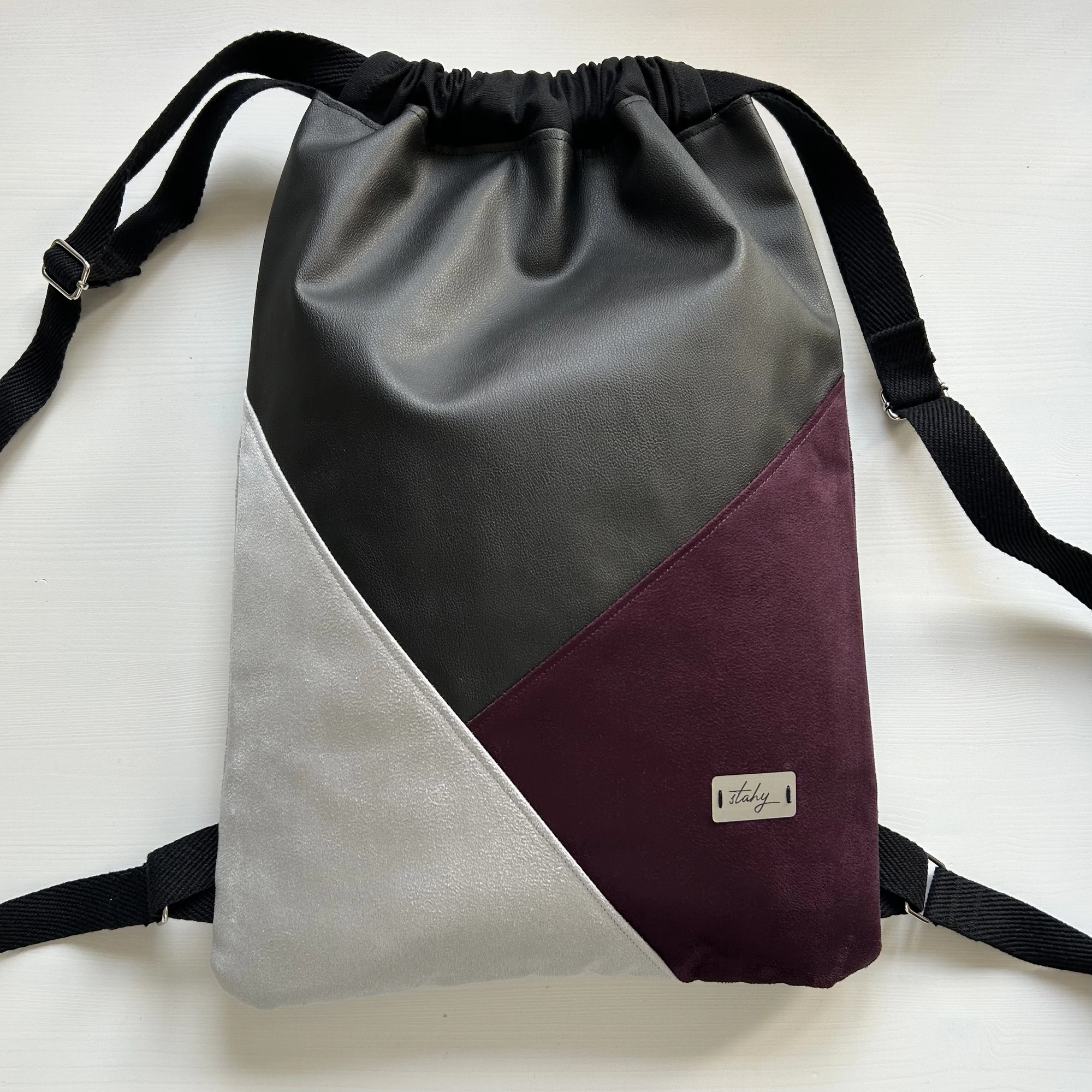 Tricolor gymbag - bordó